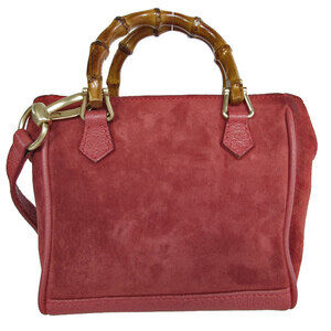Gucci handbag red crossbody shoulder suede dark gold bag bamboo